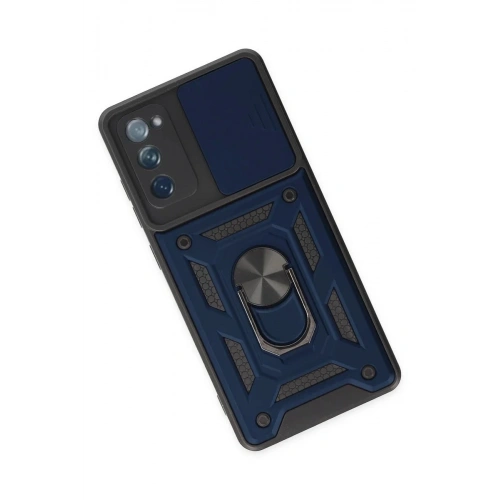 Durukar®  Samsung Galaxy S20 FE Kılıf Pars Lens Yüzüklü Silikon - Lacivert
