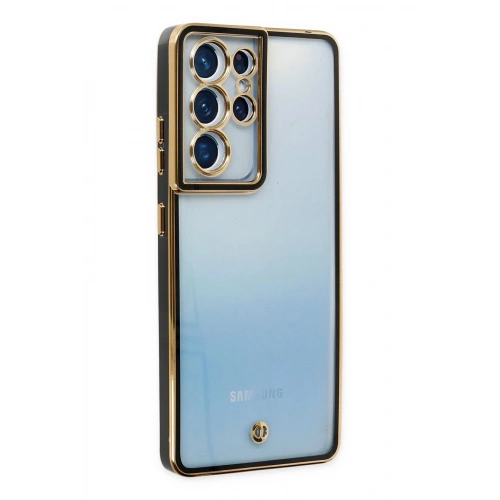 Durukar®  Samsung Galaxy S21 Ultra Kılıf Liva Lens Silikon - Siyah