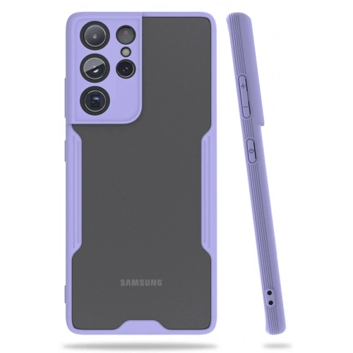 Durukar®  Samsung Galaxy S21 Ultra Kılıf Platin Silikon - Lila