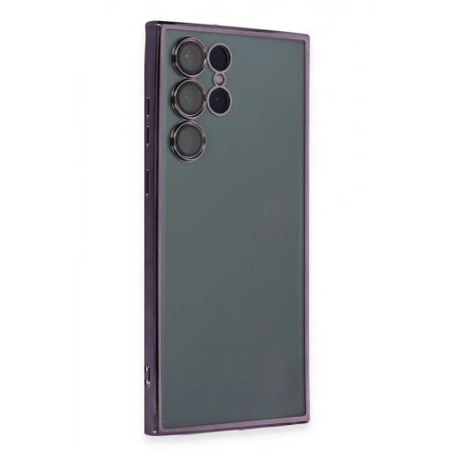 Durukar®  Samsung Galaxy S22 Ultra Kılıf  Lensli Silikon - Mor