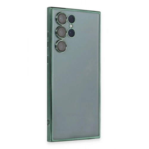 Durukar®  Samsung Galaxy S22 Ultra Kılıf  Lensli Silikon - Yeşil