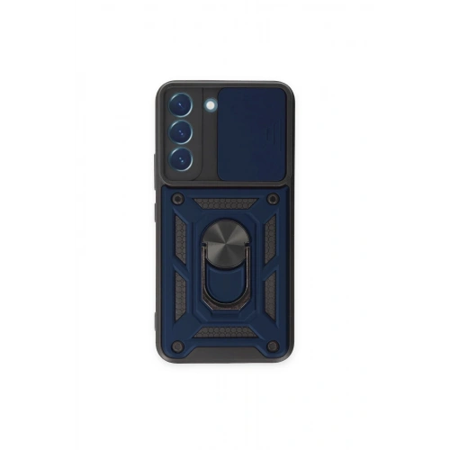 Durukar®  Samsung Galaxy S23 Kılıf Pars Lens Yüzüklü Silikon - Lacivert