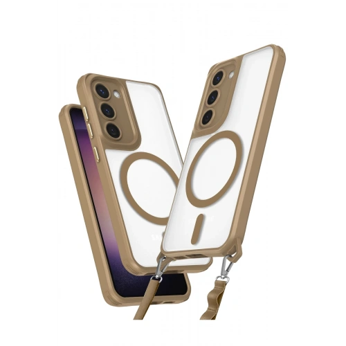 Durukar®  Samsung Galaxy S23 Plus Kılıf Enka Magsafe Silikon Kılıf - Desert