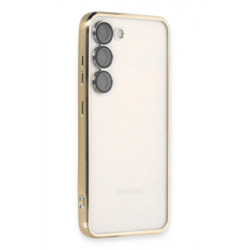 Durukar®  Samsung Galaxy S23 Plus Kılıf  Lensli Silikon - Gold