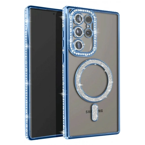 Durukar®  Samsung Galaxy S23 Ultra Joke Simli Magneticsafe Kılıf - Mavi