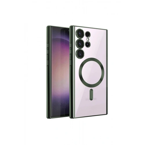 Durukar®  Samsung Galaxy S23 Ultra Kılıf Kross Magneticsafe Kapak - Koyu Yeşil