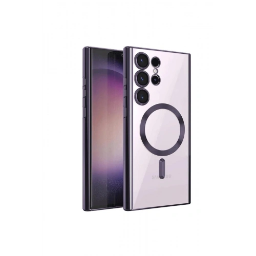Durukar®  Samsung Galaxy S23 Ultra Kılıf Kross Magneticsafe Kapak - Mor