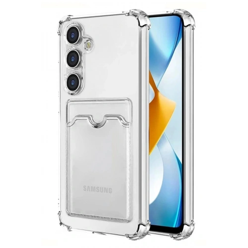 Durukar®  Samsung Galaxy S24 Kılıf Kart Şeffaf Silikon - Şeffaf
