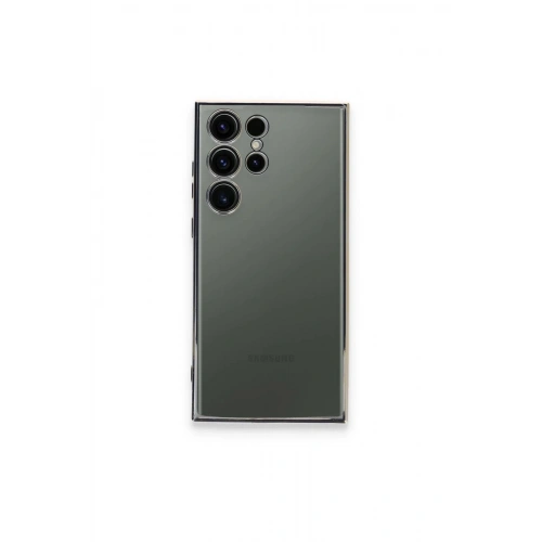 Durukar®  Samsung Galaxy S24 Ultra Kılıf  Lensli Silikon - Gümüş