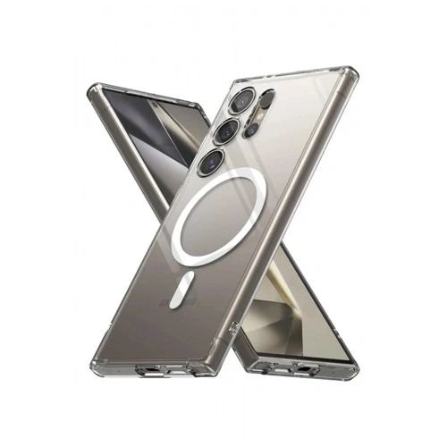 Durukar®  Samsung Galaxy S24 Ultra Kılıf Magneticsafe Şeffaf Silikon - Şeffaf