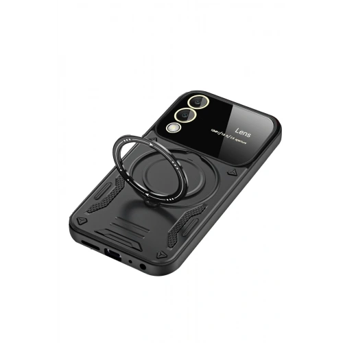 Durukar®  Samsung Galaxy S25 Edge Kılıf Joy Lens Standlı Kapak - Siyah