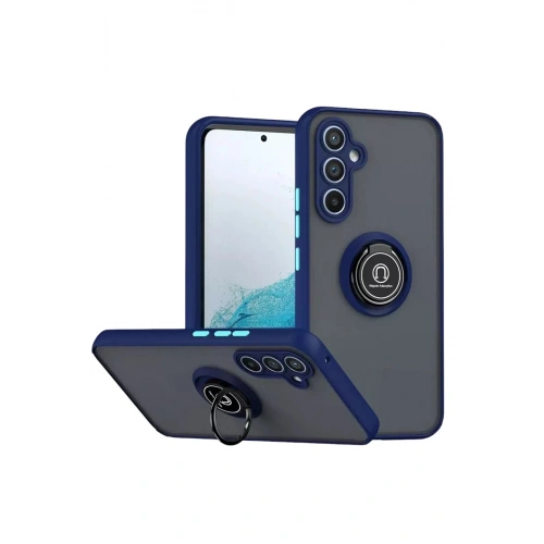 Durukar®  Samsung Galaxy S25 FE Montreal Yüzüklü Silikon Kapak - Lacivert