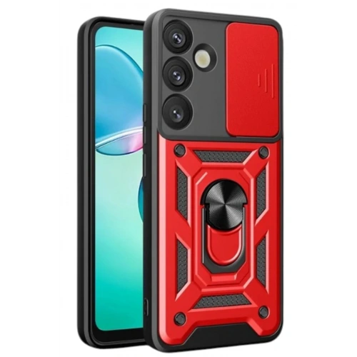 Durukar®  Samsung Galaxy S25 FE Pars Lens Yüzüklü Silikon - Kırmızı