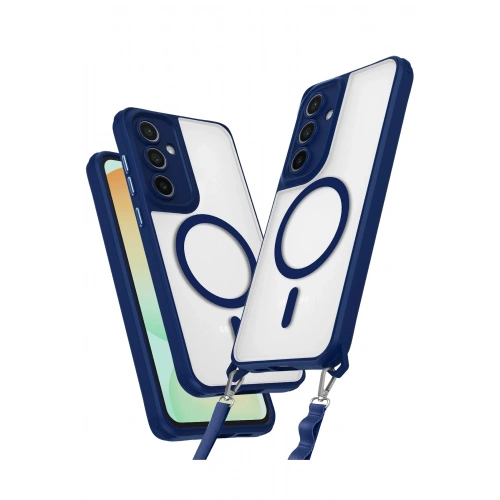 Durukar®  Samsung Galaxy S25 Kılıf Enka Magsafe Silikon Kılıf - Lacivert