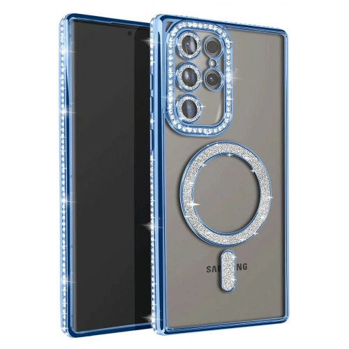 Durukar®  Samsung Galaxy S25 Ultra Kılıf Joke Simli Magneticsafe Kılıf - Mavi