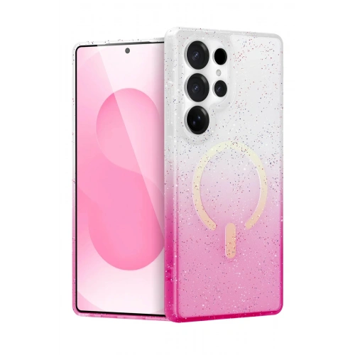 Durukar®  Samsung Galaxy S25 Ultra Pummel Shiny Magsafe Kapak - Pembe