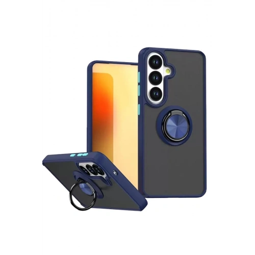 Durukar®  Samsung Galaxy S26 Montreal Yüzüklü Silikon Kapak - Lacivert