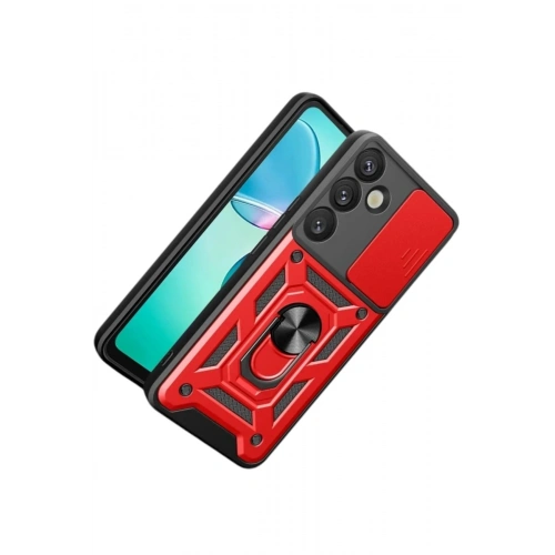 Durukar®  Samsung Galaxy S26 Pars Lens Yüzüklü Silikon - Kırmızı