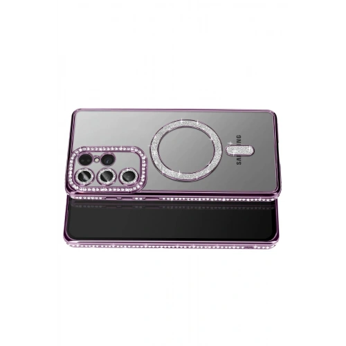 Durukar®  Samsung Galaxy S26 Ultra Joke Simli Magneticsafe Kılıf - Derin Mor