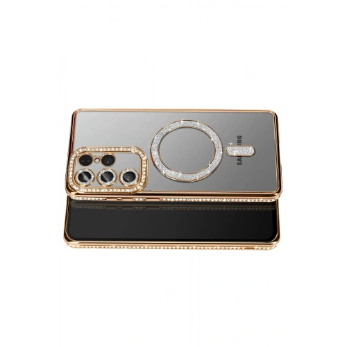 Durukar®  Samsung Galaxy S26 Ultra Joke Simli Magneticsafe Kılıf - Gold