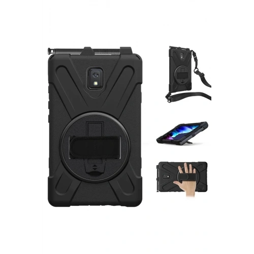 Durukar®  Samsung Galaxy T577 Tab Active 3 Kılıf Amazing Tablet Kapak - Siyah