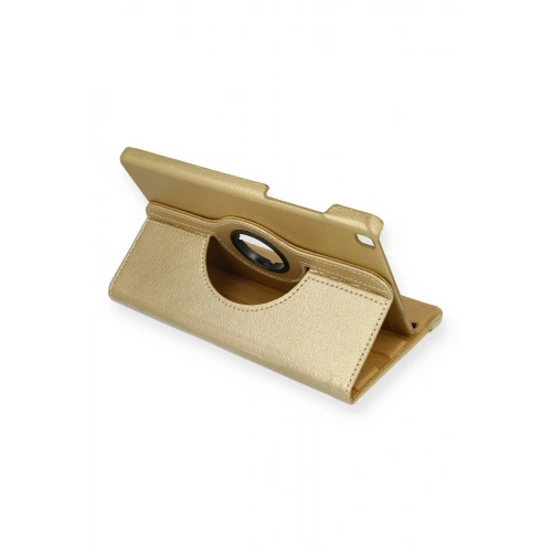 Durukar®  Samsung Galaxy Tab A9 Plus Kılıf 360 Tablet Deri Kılıf - Gold