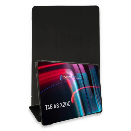 Durukar®  Samsung Galaxy X200 Tab A8 10.5 Kılıf Tablet Smart Kılıf - Siyah
