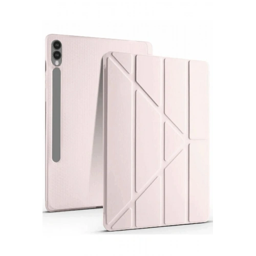 Durukar®  Samsung Galaxy X610 Tab S9 FE Plus 12.4 Kılıf Kalemlikli Mars Tablet Kılıfı - Rose Gold