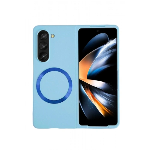 Durukar®  Samsung Galaxy Z Fold 5 Kılıf Mata Fold Kapak - Sierra Blue