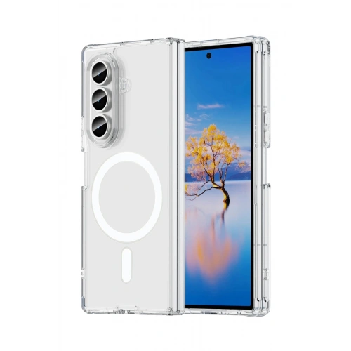 Durukar®  Samsung Galaxy Z Fold 7 Kılıf Magneticsafe Şeffaf Silikon - Şeffaf