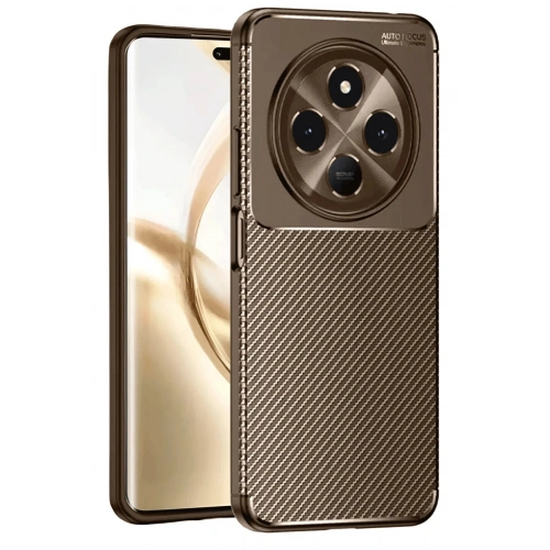 Durukar®  Tecno Spark 30C Kılıf Auto Focus Karbon Kapak - Kahverengi