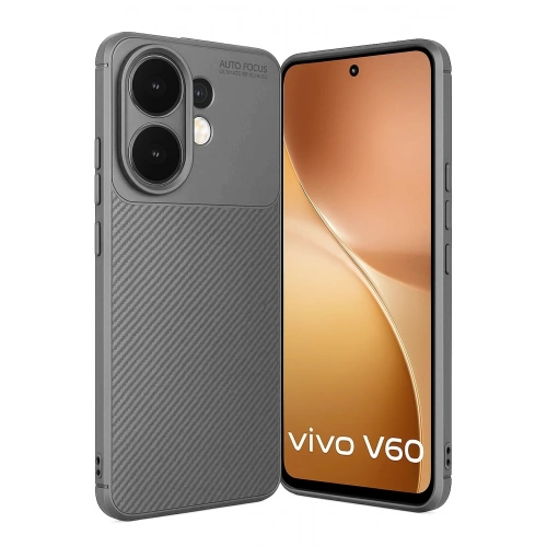 Durukar®  Vivo V60 5G Auto Focus Karbon Kapak - Gri