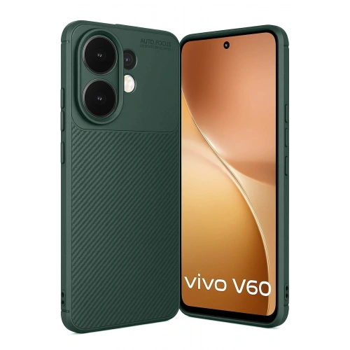 Durukar®  Vivo V60 5G Auto Focus Karbon Kapak - Koyu Yeşil