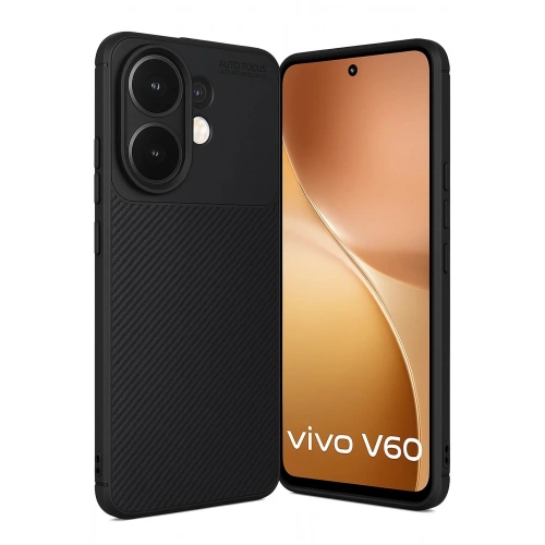 Durukar®  Vivo V60 5G Auto Focus Karbon Kapak - Siyah