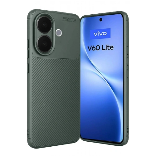 Durukar®  Vivo V60 Lite Auto Focus Karbon Kapak - Koyu Yeşil