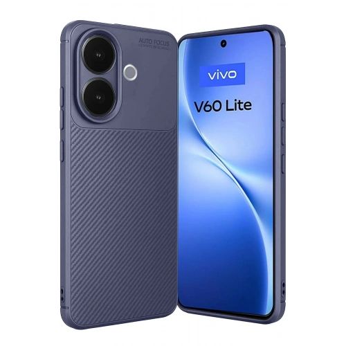 Durukar®  Vivo V60 Lite Auto Focus Karbon Kapak - Lacivert