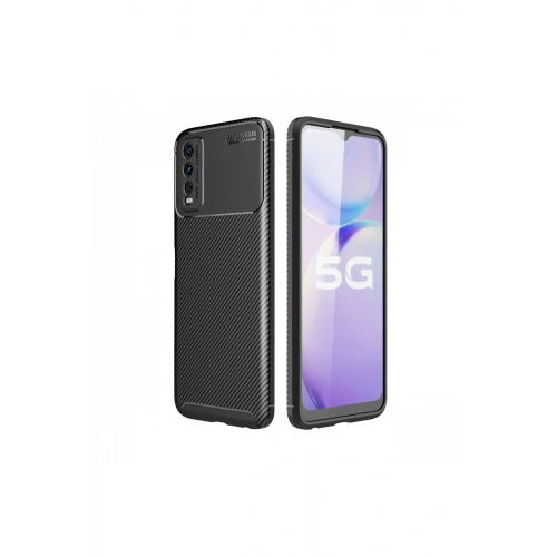Durukar®  Vivo Y11S Kılıf Auto Focus Karbon Kapak - Siyah