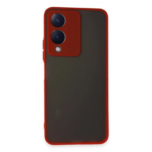 Durukar®  Vivo Y17S Kılıf Montreal Silikon Kapak - Kırmızı