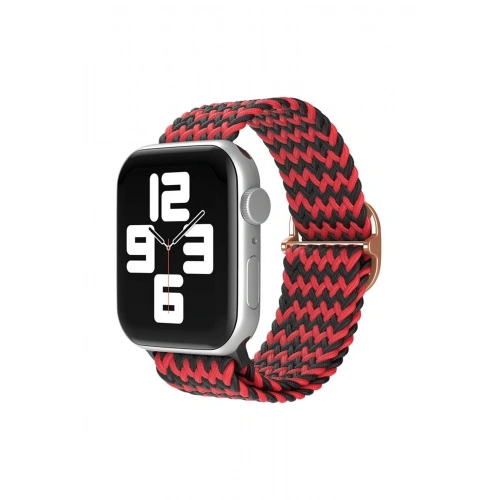Durukar®   Watch 38mm Star Kordon - Zigzag Kırmızı-Siyah