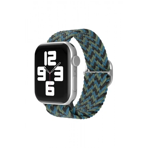 Durukar®   Watch 38mm Star Kordon - Zigzag Mavi-Yeşil