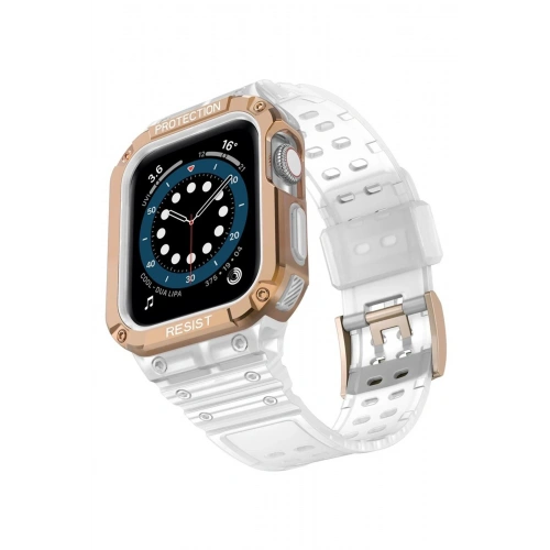 Durukar®   Watch 42mm KR401 Silikon Kordon - Beyaz-Rose