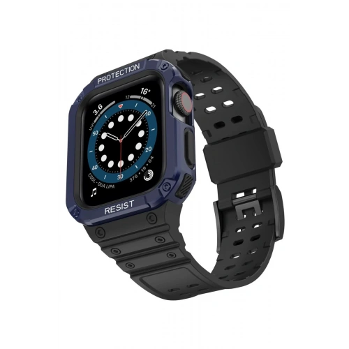 Durukar®   Watch 42mm KR401 Silikon Kordon - Siyah-Mavi
