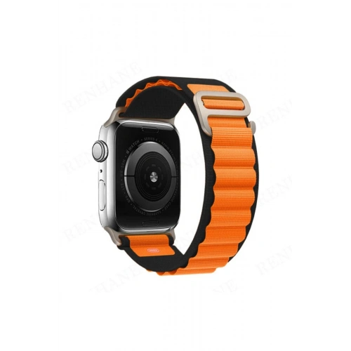 Durukar®   Watch Ultra 49mm Mountain Kordon - Siyah-Turuncu