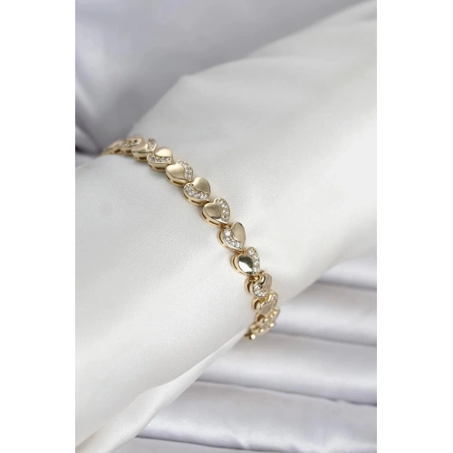 Durukar® Xuping Kalp Model Gold Renk Kadın Bileklik