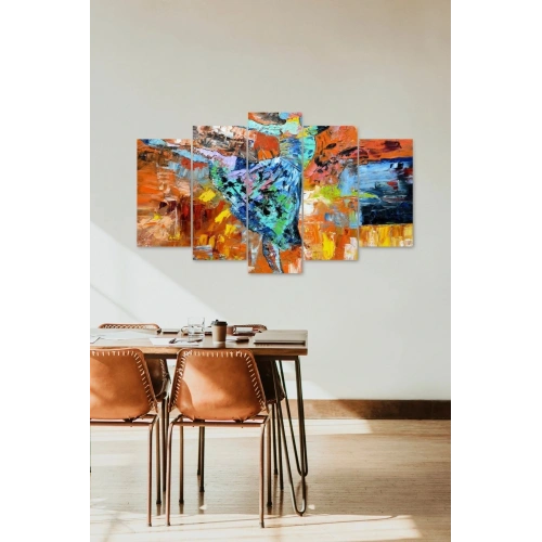 Düşündüren Kadın Dans 5 Parçalı Mdf Tablo 60 x 100