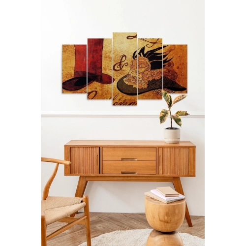 Düşündüren Manzara 5 Parçalı Mdf Tablo 60 x 100