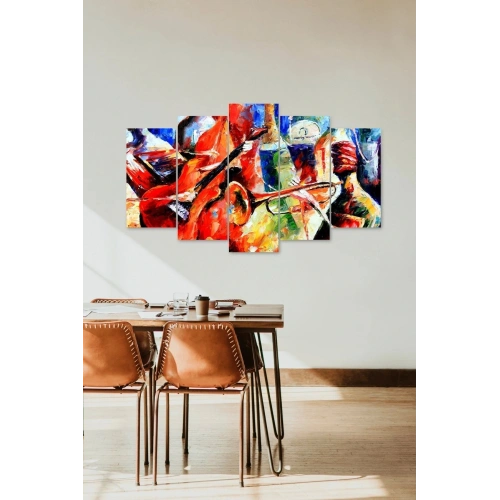 Düşündüren Sevinç ve Hüzün 5 Parçalı Mdf Tablo 60 x 100