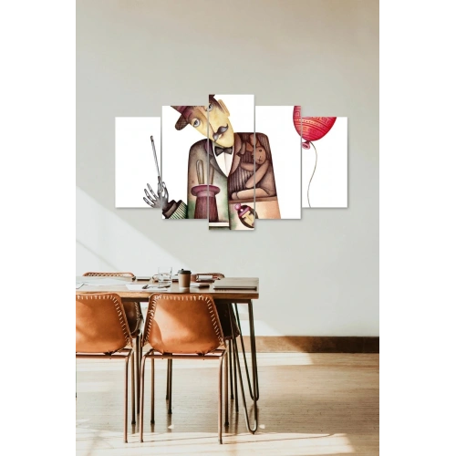 Düşündüren Tablo 5 Parçalı Mdf Tablo 60 x 100
