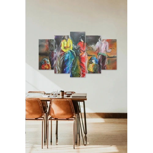 Düşündüren Tablo 5 Parçalı Mdf Tablo 60 x 100