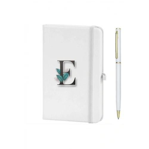 E Harfi Çiçek Baskılı Defter